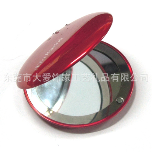 促销礼品化妆镜 镶钻小化妆镜 圆形化妆镜 金属化妆镜生产厂家