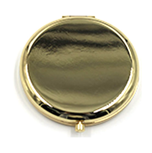促销化妆镜定制 金色丝印贴纸化妆镜