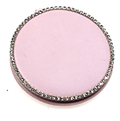 粉色PU皮革化妆镜 折叠化妆镜便携双面镜