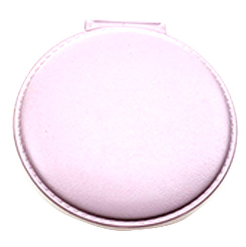粉色圆形折叠化妆镜 可爱公主PU皮小镜子