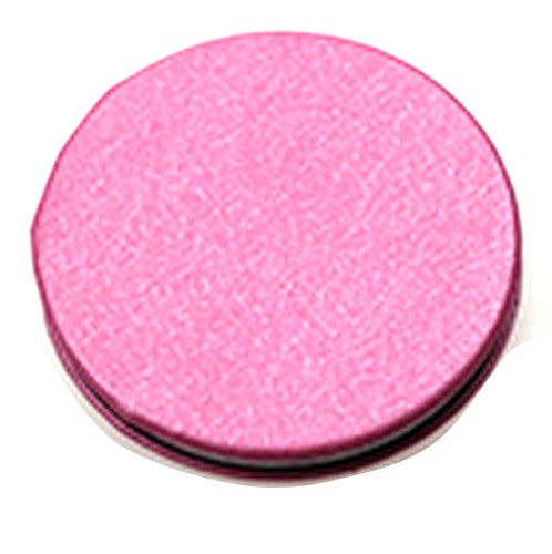 粉色PU皮革便携化妆镜 双面折叠美妆小镜子厂家